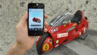 大友克洋GENGA展×ミニカーアプリ「Digimo」。iPhoneの中を「AKIRA」の赤いバイクが駆けまわる！