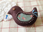 鳥さんの可愛い手縫いのブローチ＆2wayで便利なトート☆