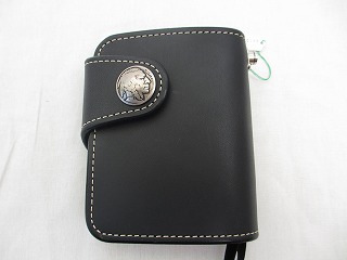 【訳あり商品】エキポン Facebook 1,000いいね！突破記念価格　KC's 二つ折り財布 ブラック　参考価格12,390円が3,854円！【送料込】