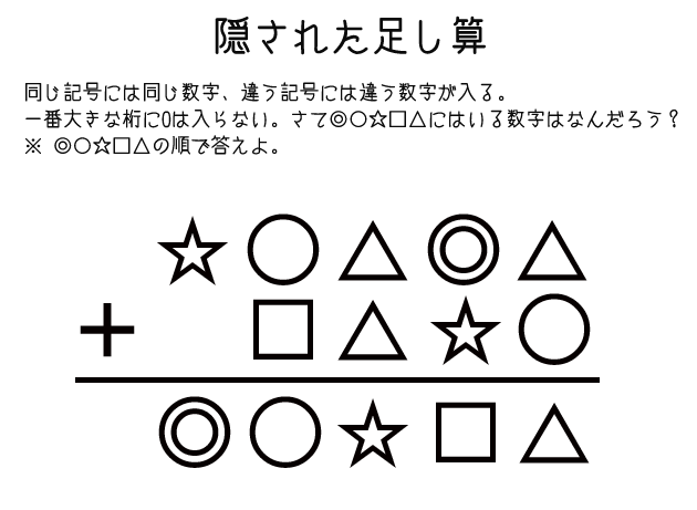 問題2「隠された足し算」