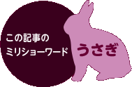 ※この記事のミリショーワード ⇒ うさぎ※