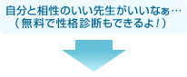 自分と相性のいい先生がいいなぁ…（無料で性格診断もできるよ！）