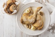 ホワイトソースのローストチキン