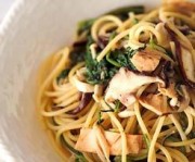 しいたけと春菊のパスタ