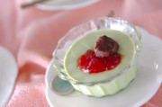 春の抹茶プリン
