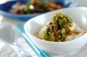 寄せ豆腐のオクラソース