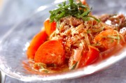 生ハムとツナの冷製トマトスパゲティー