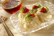 さっぱり!トマトとオリーブオイルめんつゆのそうめん