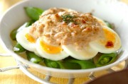 卵とエンドウのツナマヨ焼き
