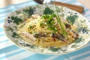 香ばしサンマのオイルパスタ