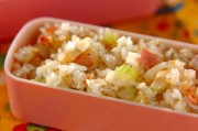 セロリとベーコンのチャーハン