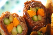 牛肉のアスパラ、ニンジン巻き