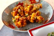 納豆とコーンの揚げ物