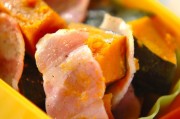 カボチャとベーコンのシンプルレンジ煮