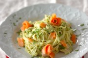 アボカドとサーモンの冷製パスタ
