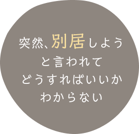 突然、別居しようと言われてどうすればいいかわからない