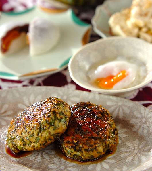 照り焼き春菊鶏つくね の献立 レシピ E レシピ 料理のプロが作る簡単レシピ 11 03 08公開の献立です