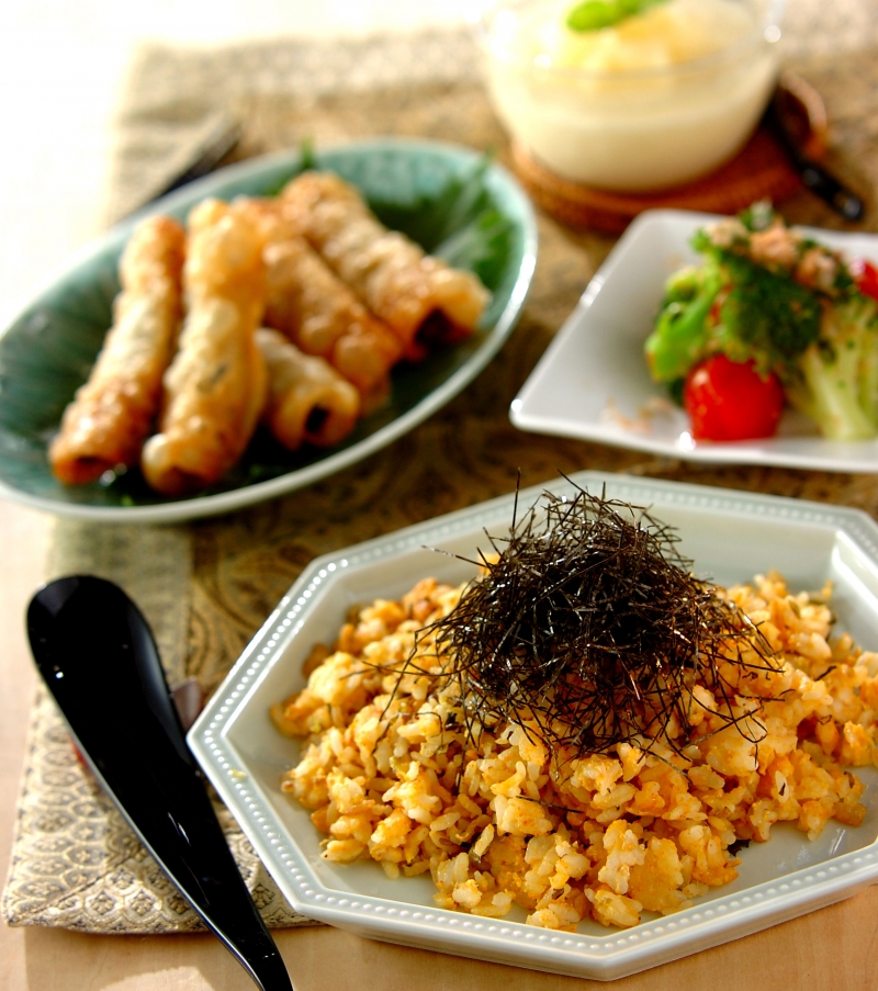 高菜と明太子のチャーハン の献立 レシピ E レシピ 料理のプロが作る簡単レシピ 2015 10 12公開の献立です