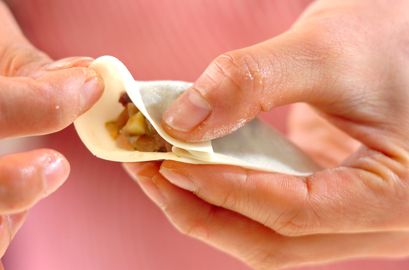 アジの梅風味餃子の作り方2