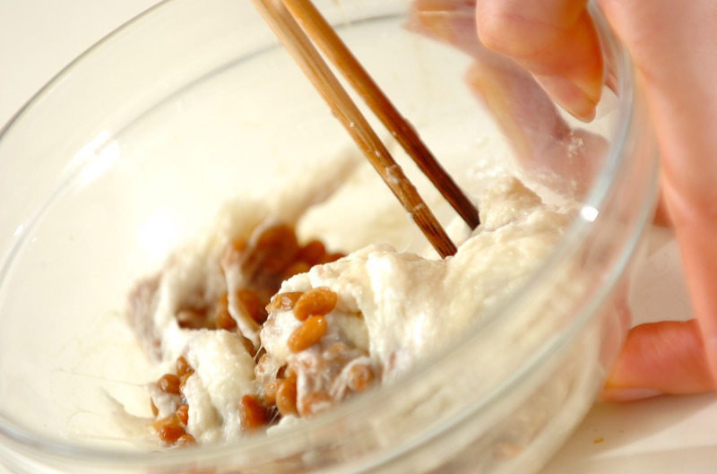 山芋納豆ご飯の作り方の手順2