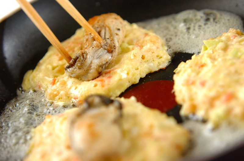カキの大和芋焼きの作り方の手順3