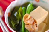 高野豆腐と貝の煮物