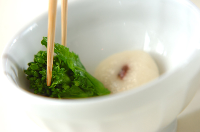 菜の花と白玉の彩り吸い物の作り方の手順7