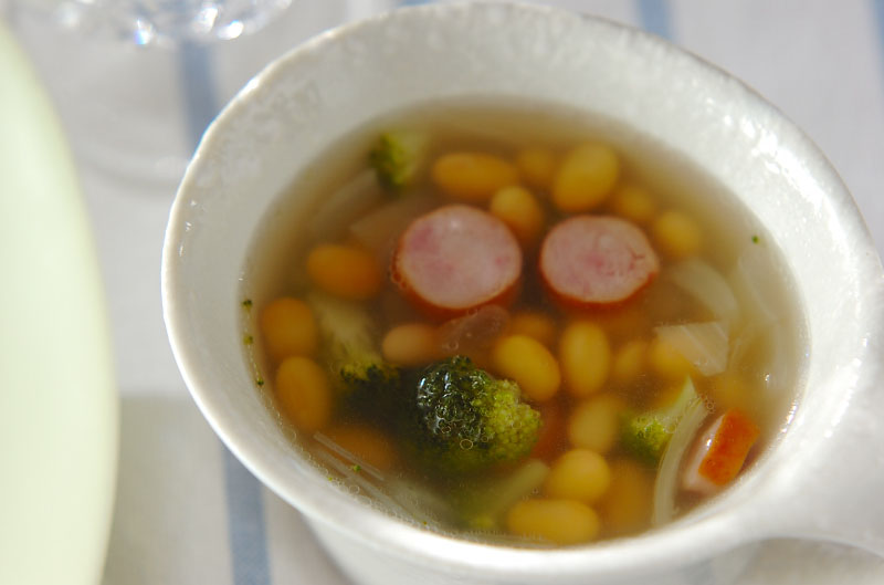 水煮豆のスープ