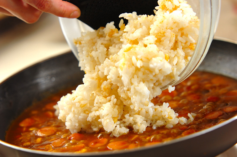 トロトロ卵の焼きカレーライスの作り方の手順7