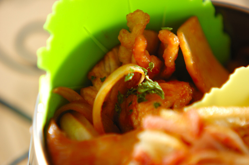 ポークの赤ワインチャップ