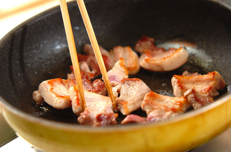 豚肉の甘辛丼の作り方2