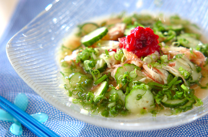 鮭とキュウリの冷や汁素麺 レシピ 作り方 E レシピ 料理のプロが作る簡単レシピ