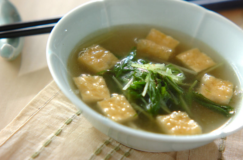 シャキシャキ水菜の中華スープ
