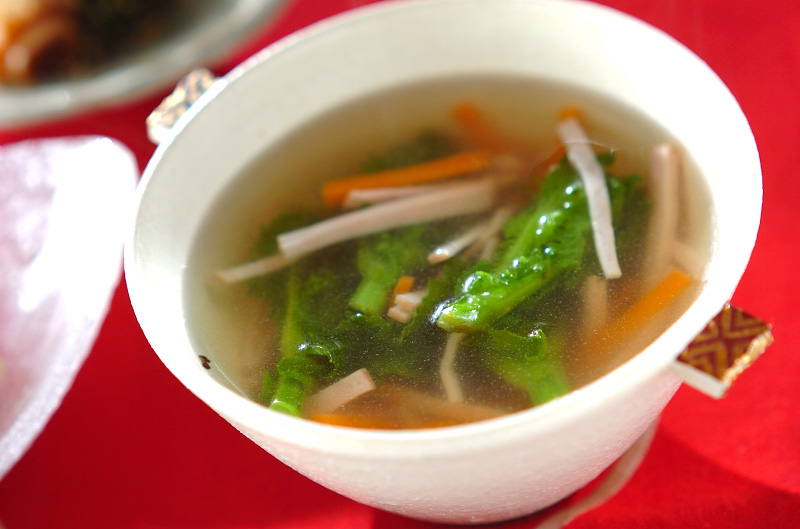 菜の花の中華スープ