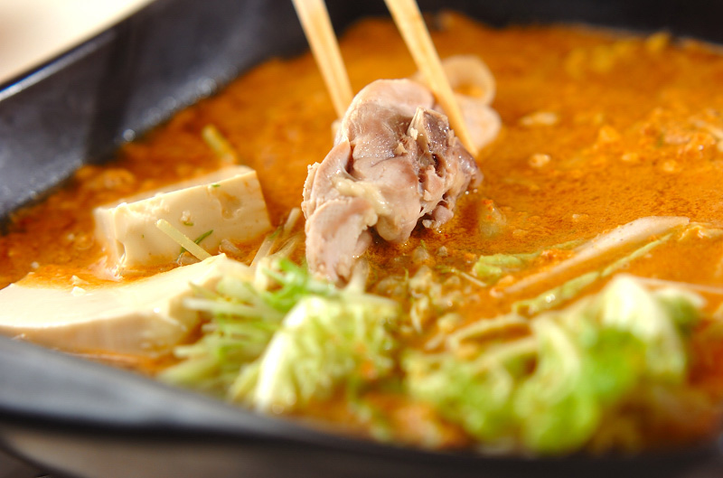 鶏鍋~ゴマ鍋~担々麺風そばの作り方の手順8