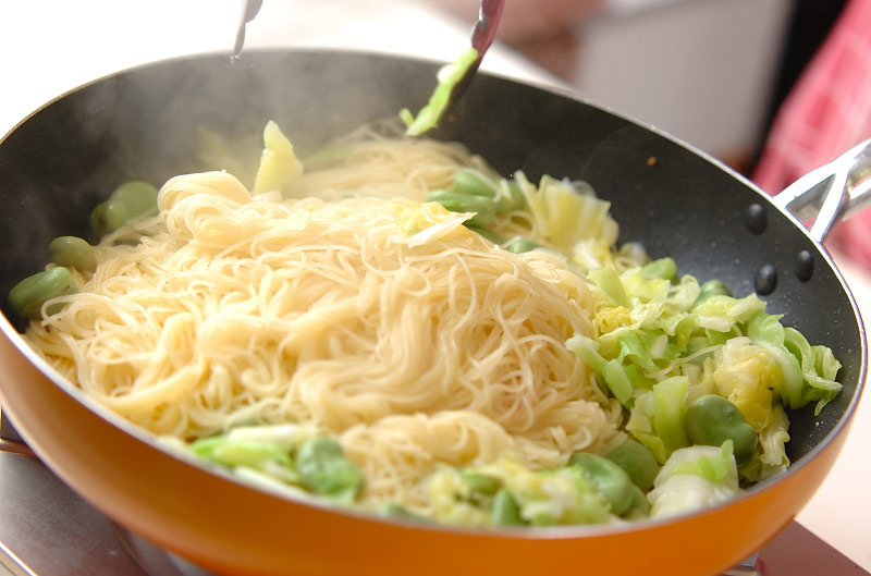 春キャベツのペペロンチーノの作り方3