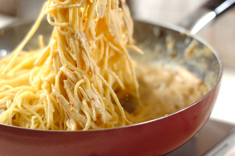ウニの根菜クリームパスタの作り方の手順6
