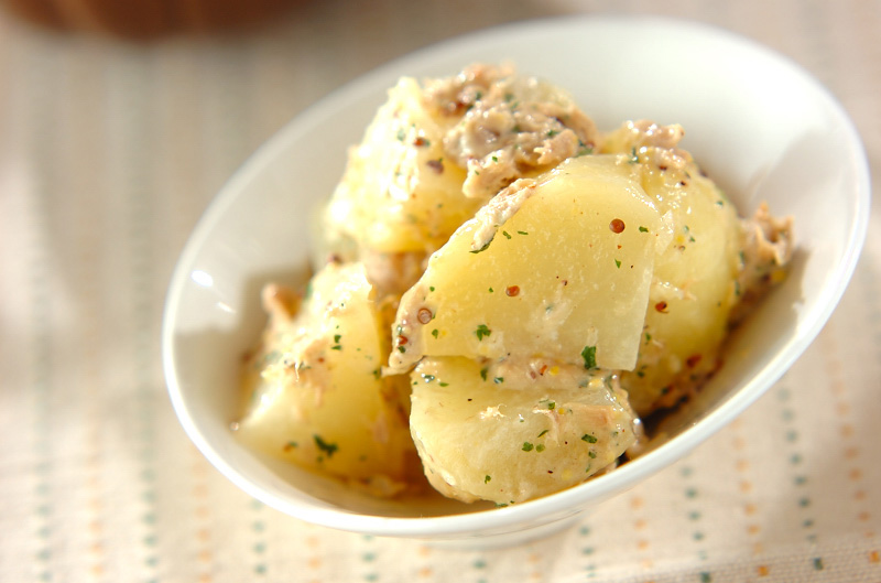 ジャガイモのツナマスタード和え 副菜 レシピ 作り方 E レシピ 料理のプロが作る簡単レシピ
