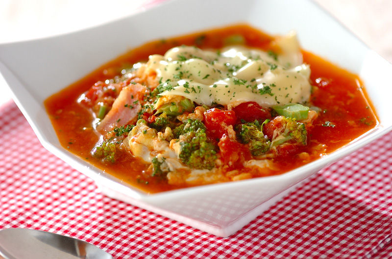 トマトチーズのスープご飯 レシピ 作り方 E レシピ 料理のプロが作る簡単レシピ