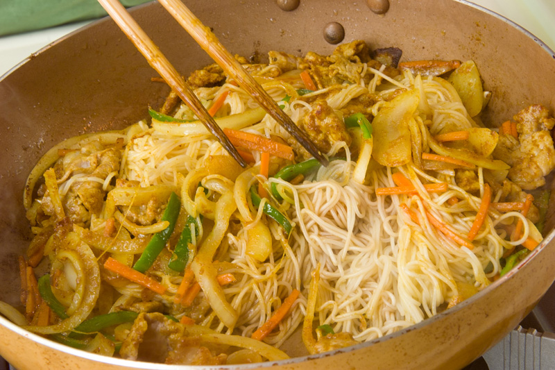 素麺のカレー炒めの作り方の手順3