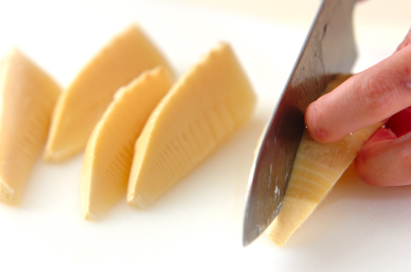 タケノコのから揚げの下準備1