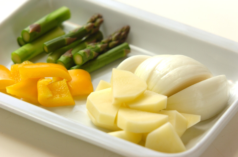 イカと野菜のオーブン焼きの下準備2