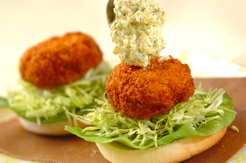 春キャベツとエビカツバーガーの作り方2