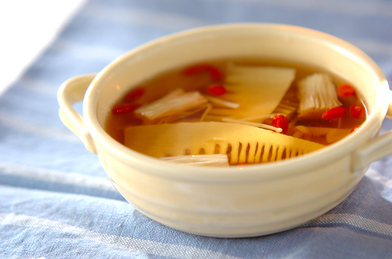 エノキとタケノコの中華スープ