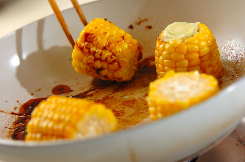 バターじょうゆトウモロコシの作り方2