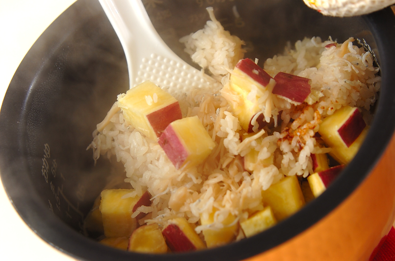 もっちりサツマイモご飯の作り方の手順3