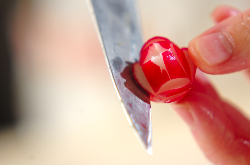 リボンリースサラダの下準備4