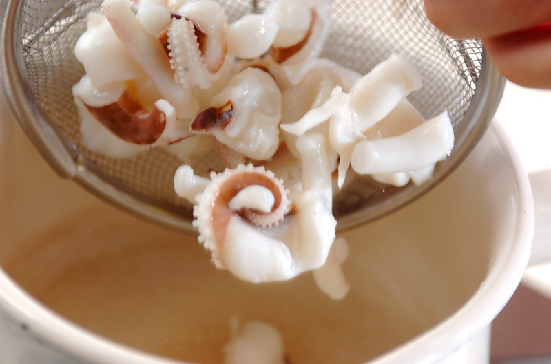 ゆでイカゲソと野菜の和え物の作り方の手順4