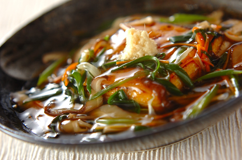 京のおばんざい 焼き厚揚げのあんかけ 副菜 のレシピ 作り方 E レシピ 料理のプロが作る簡単レシピ
