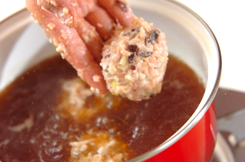 鶏団子のスープ煮の作り方2